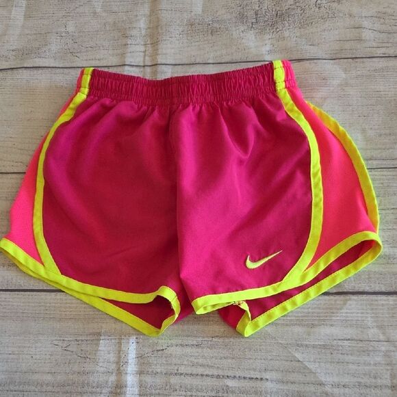 Nike Pink and Yellow Tempo Running Shorts - Picture 1 of 5